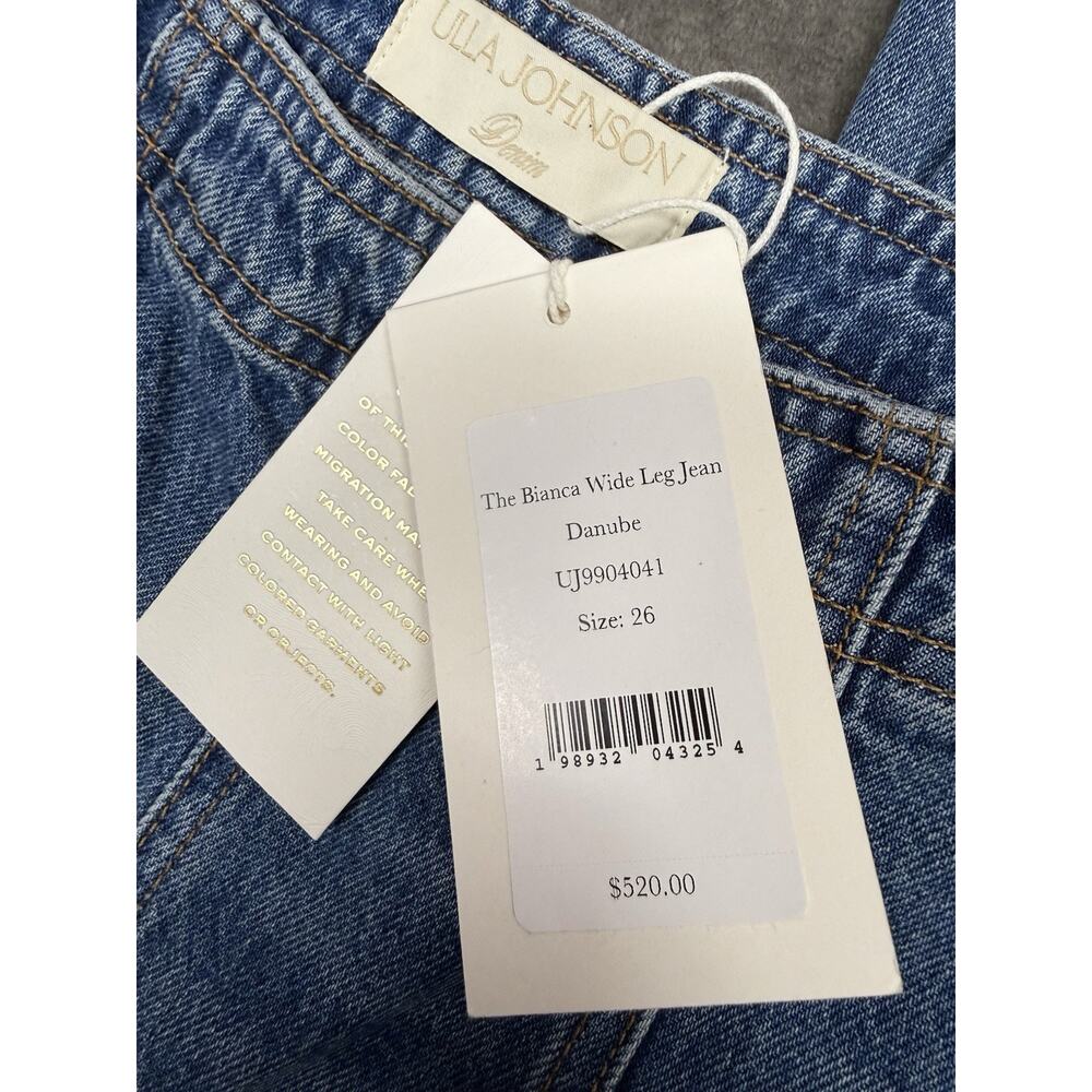 NWT Ulla Johnson Bianca Wide Leg Jeans Danube Wash High Rise Size 26 - Picture 10 of 12